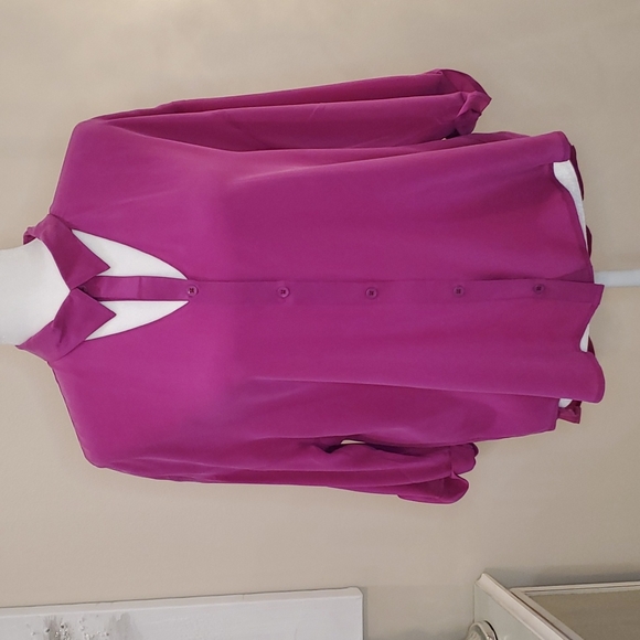 🎉HP🎉 Anthropologie Maeve 💘NWT💘 Medium Magenta 100% Silk Top!💘💜💘💜💘💜 - Picture 11 of 12